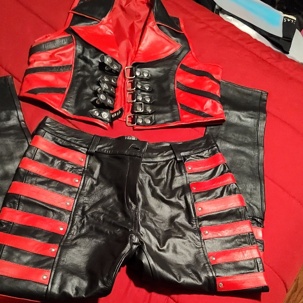 Women's Red and Black Costume Set